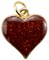 Cousin DIY Gold Metal Finish Heart Charm Set 5/Pkg-Red Glitter